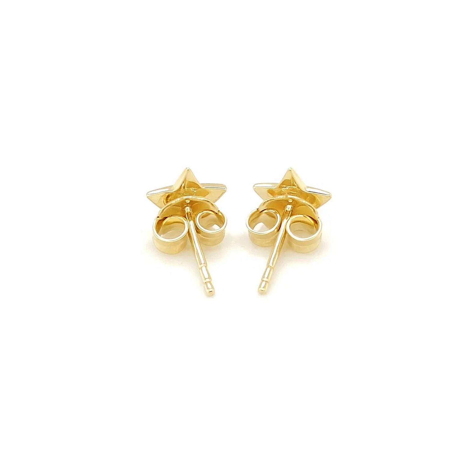 14k Yellow Gold Post Earrings with Stars(6.5mm) - Image 3