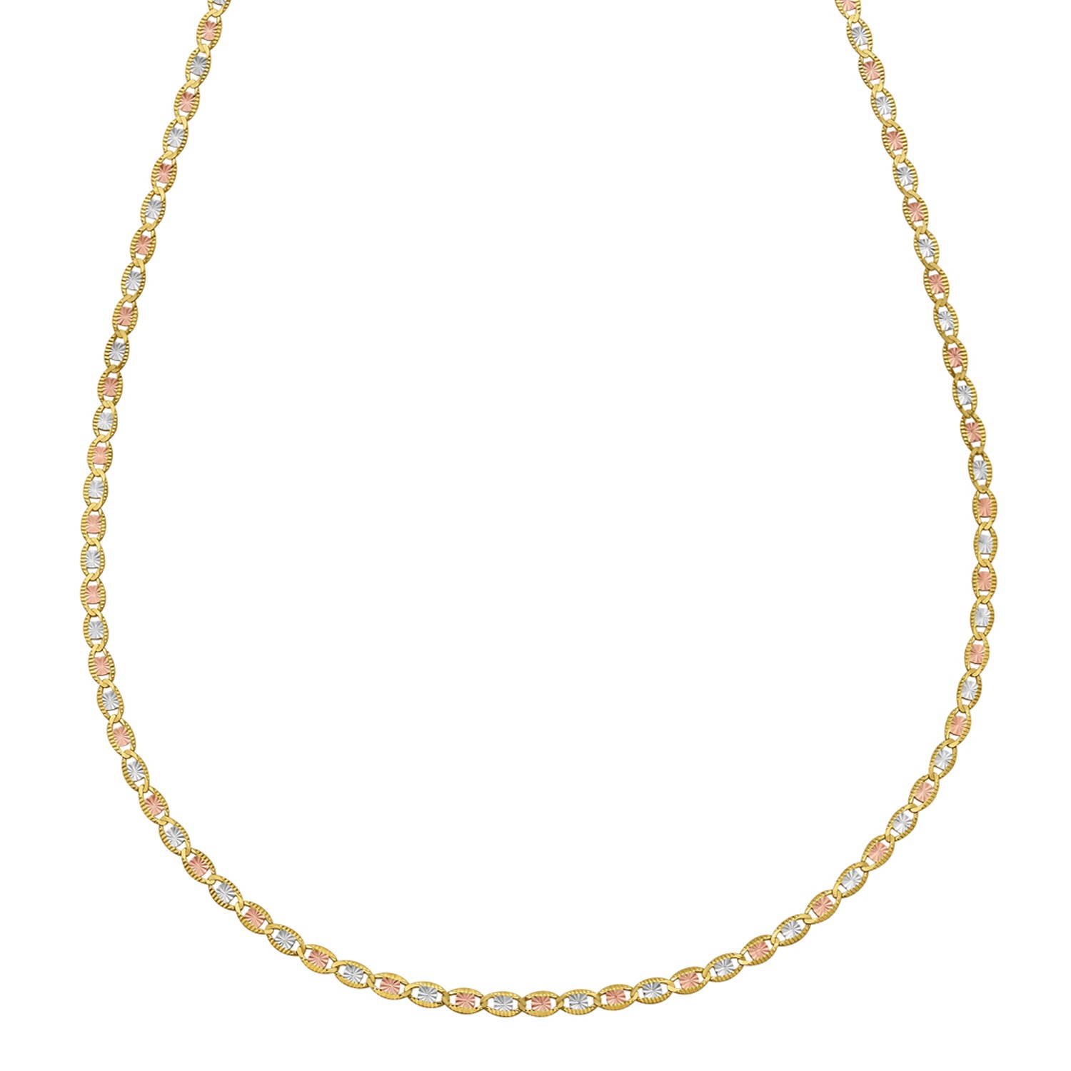 14K Tri Color Gold Pave Valentino Chain (2.00 mm) - Image 2