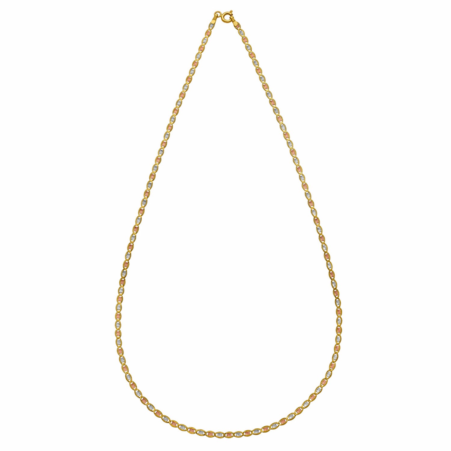 14K Tri Color Gold Pave Valentino Chain (2.00 mm) - Image 3