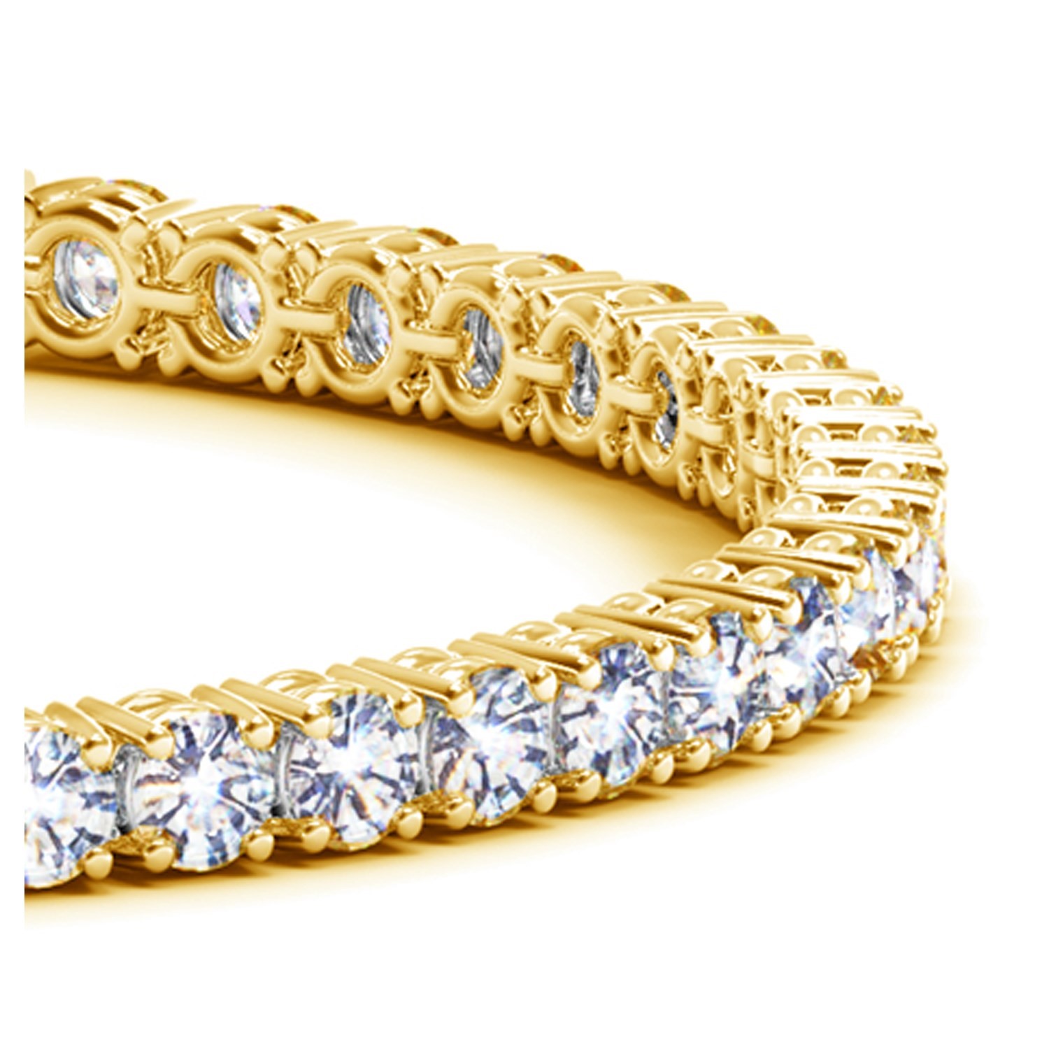Lab Grown Round Diamond Tennis Bracelet in 14k Yellow Gold(10 cctw F/G VS2/SI1) - Image 2