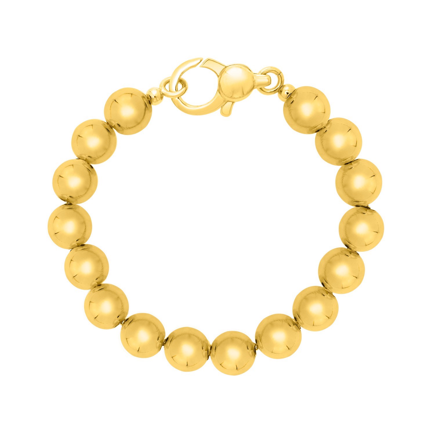 Sterling Silver Yellow Gold Plated Bold Bead Bracelet - Image 3