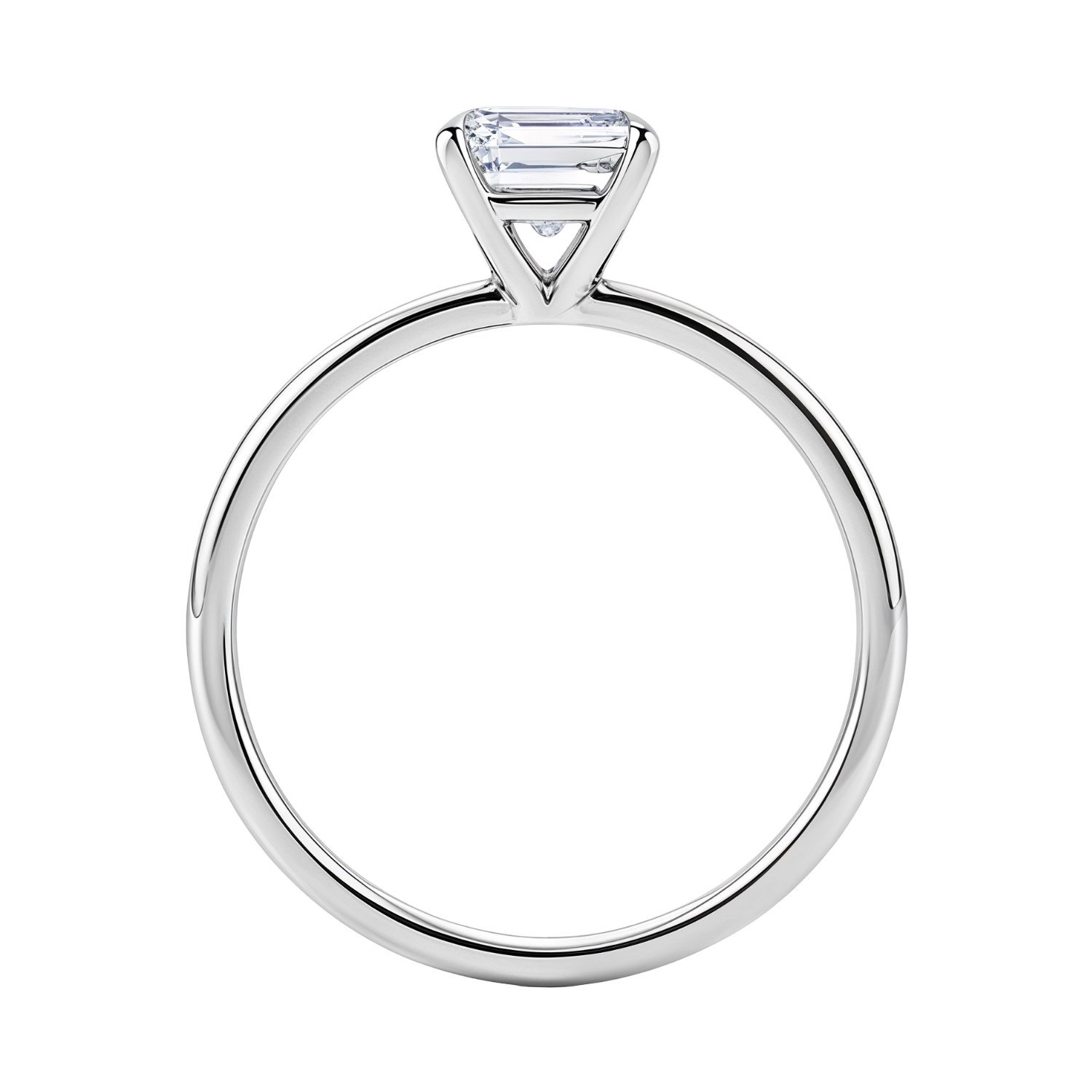 1 1/2 Carat Emerald Lab Grown IGI G/VS1 Diamond Solitaire Ring in 14K White Gold - Image 4