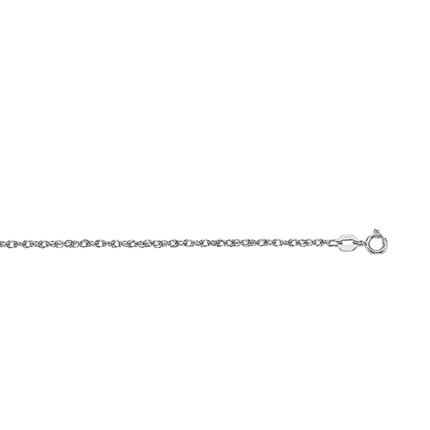 14k White Gold Machine Rope Chain (1.20 mm) - Image 2