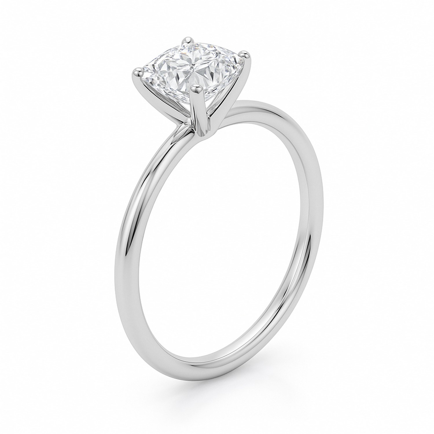 1 Carat Cushion Lab Grown IGI G/VS1 Diamond Solitaire Ring in 10K White Gold - Image 2