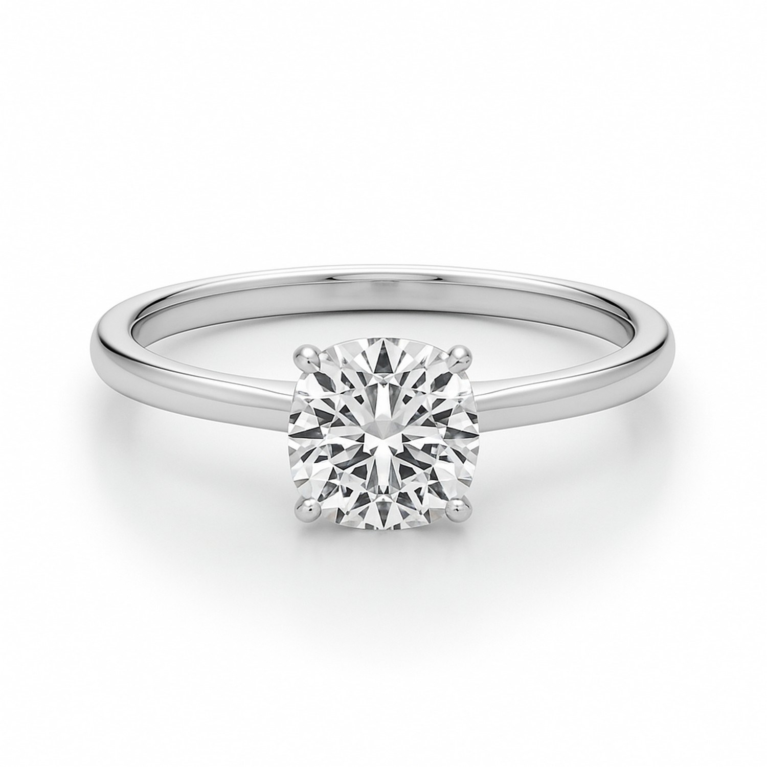 1 Carat Cushion Lab Grown IGI G/VS1 Diamond Solitaire Ring in 10K White Gold - Image 3