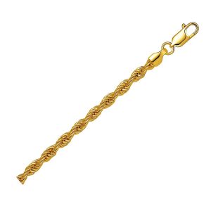 10k Yellow Gold Lite Rope Bracelet (5.00 mm)