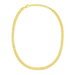 14k Yellow Gold Cuban Chain Choker Necklace
