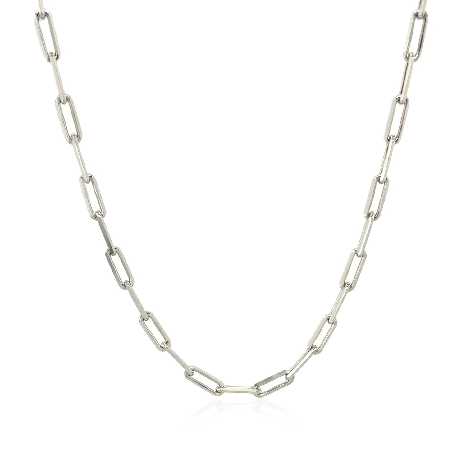 14K White Gold Paperclip Chain (2.50 mm) - Image 2