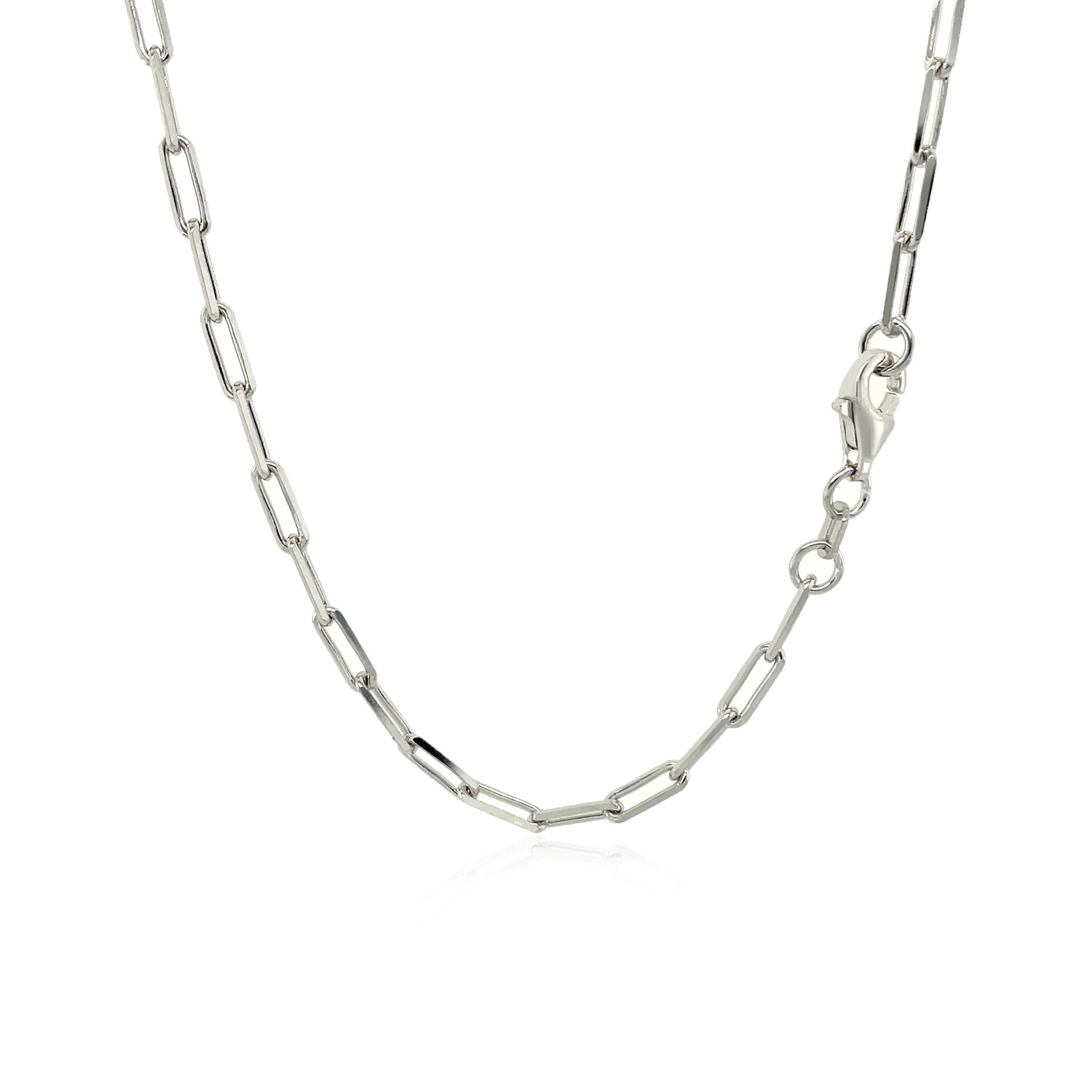 14K White Gold Paperclip Chain (2.50 mm) - Image 3