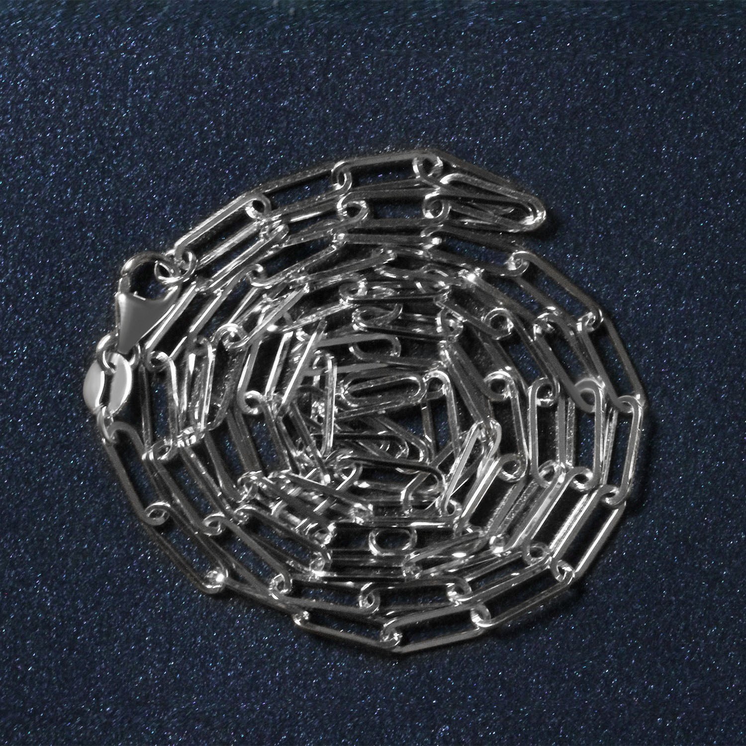 14K White Gold Paperclip Chain (2.50 mm) - Image 7