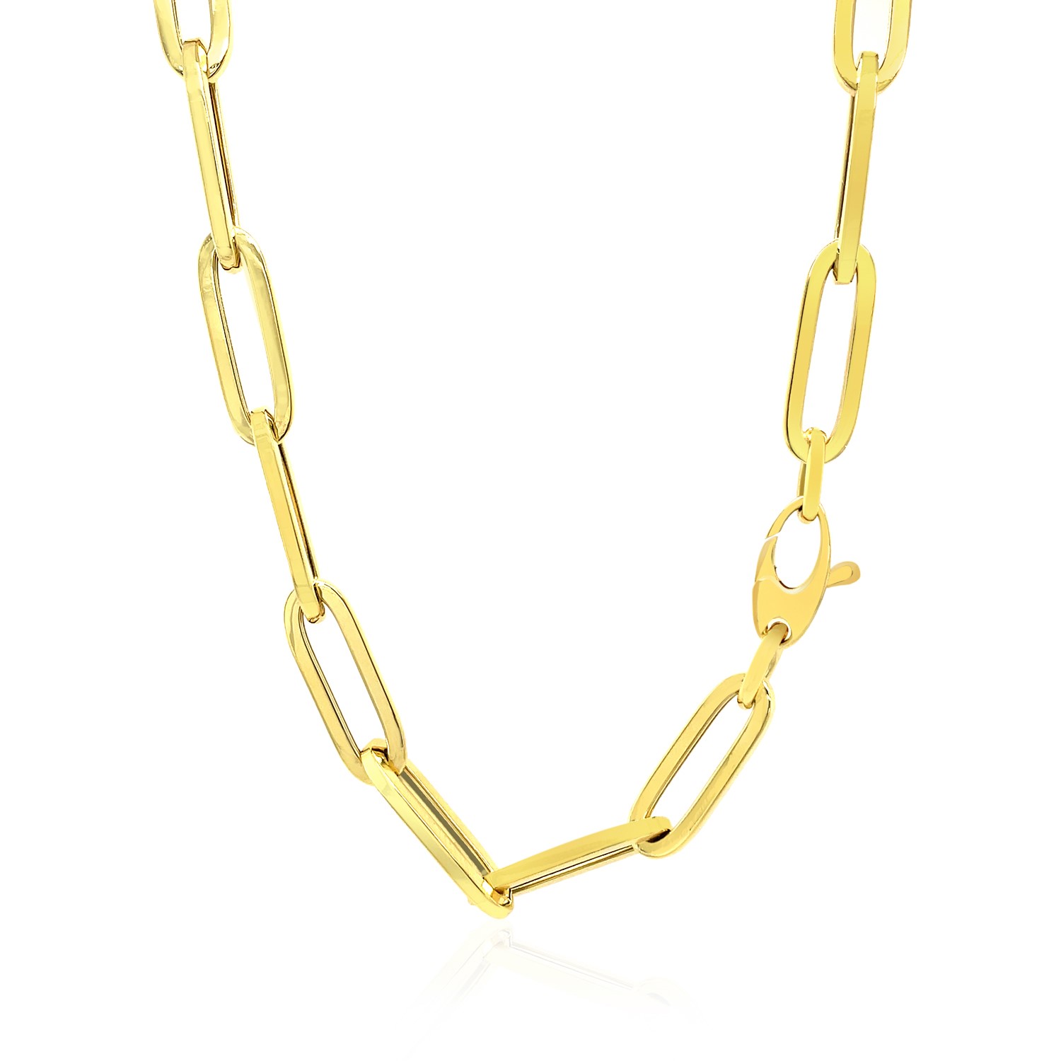 14K Yellow Gold Wide Paperclip Chain (6.1 mm) - Image 3