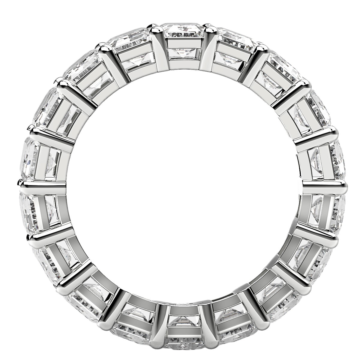 Emerald Cut Lab Grown Diamond Eternity Ring in 14k White Gold (8 cttw FG/VS2) - Image 3