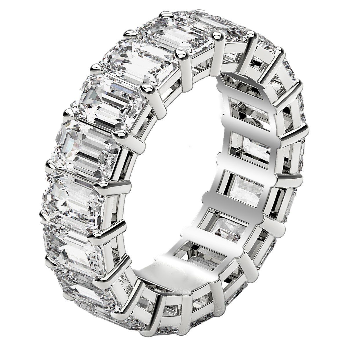 Emerald Cut Lab Grown Diamond Eternity Ring in 14k White Gold (8 cttw FG/VS2) - Image 4