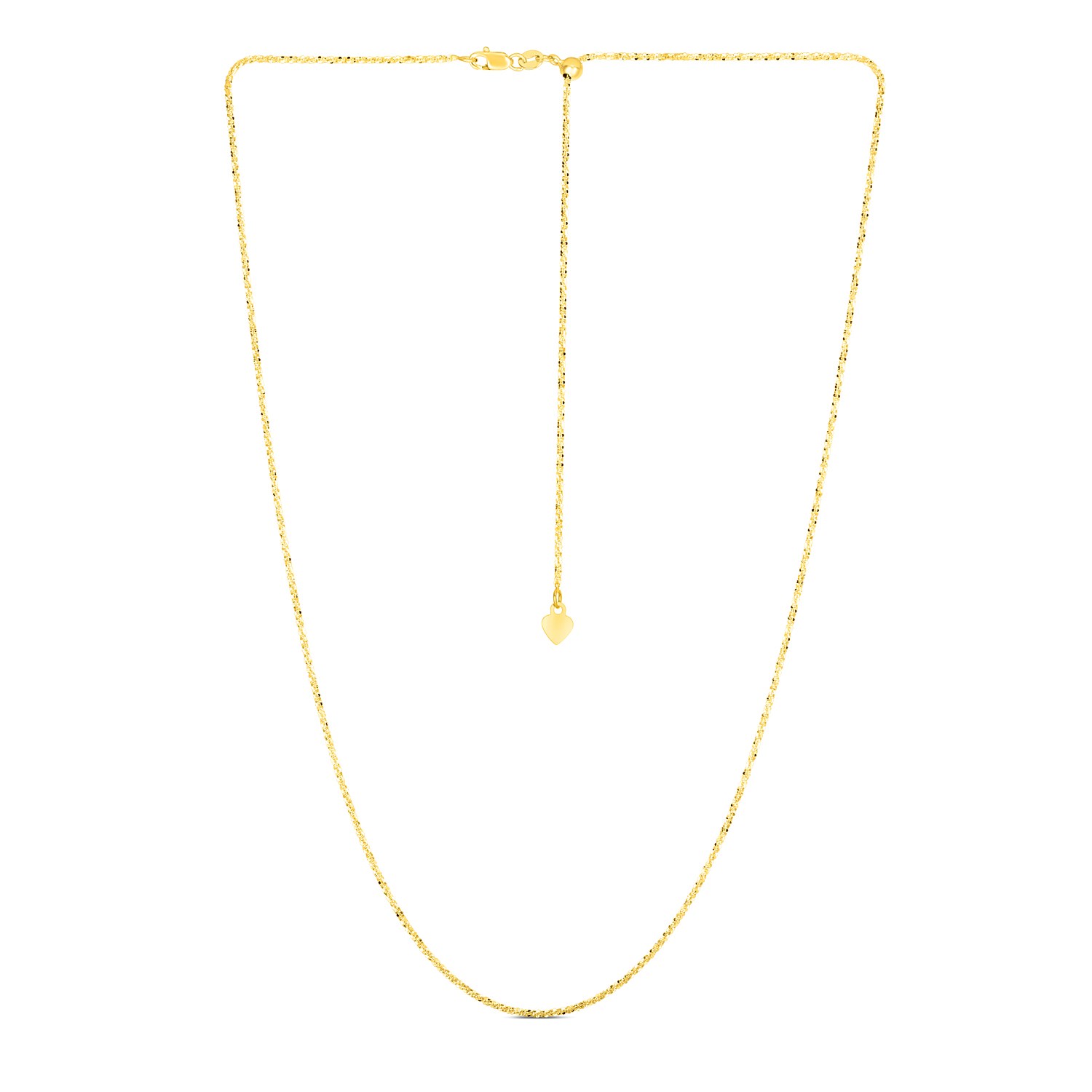 14k Yellow Gold Adjustable Sparkle Chain (1.20 mm) - Image 2