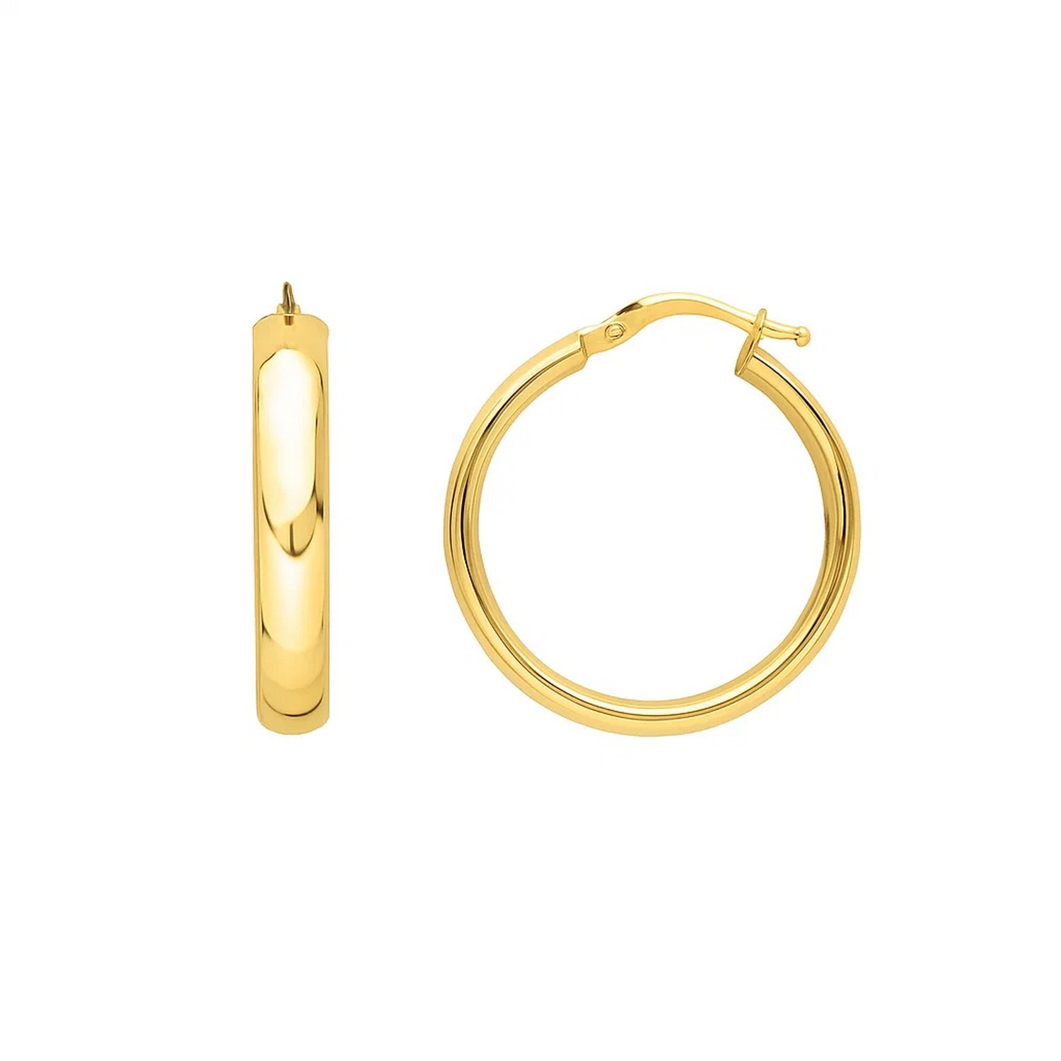 Small Wedding Hoops in 14K Yellow Gold - Image 2