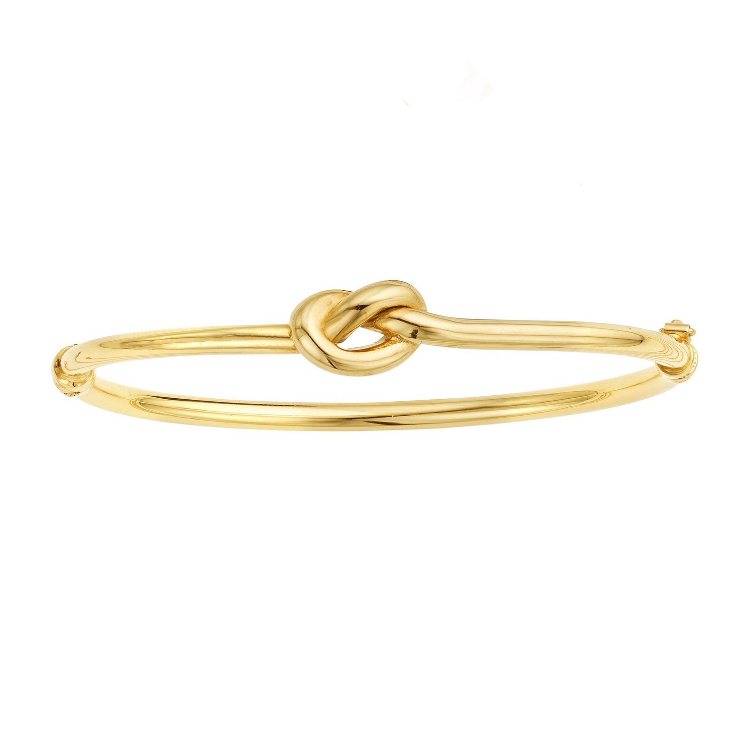 14k Yellow Gold Bangle Bracelet with Polished Knot (9.50 mm) - Image 2