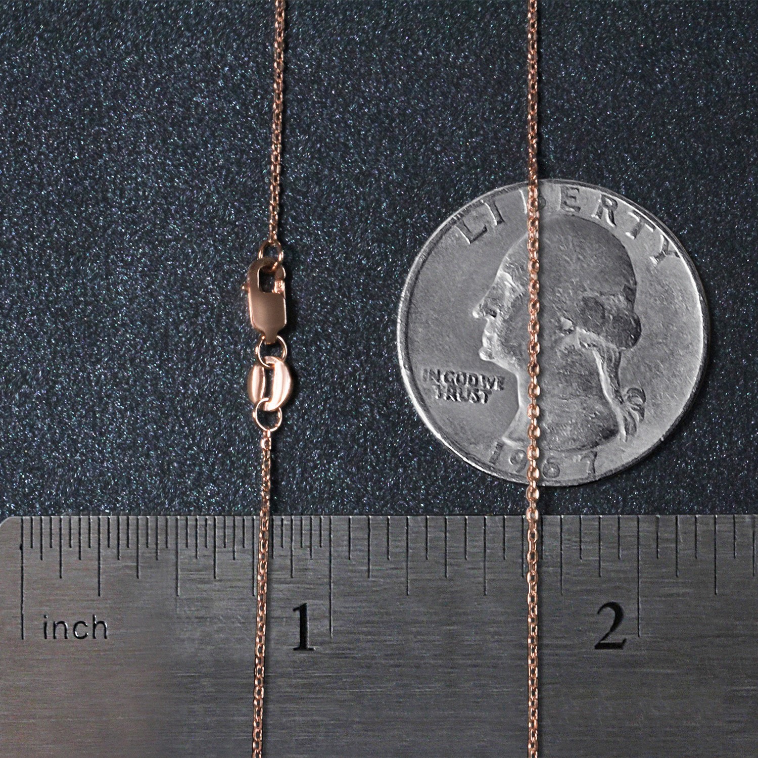 Diamond Cut Cable Link Chain in Rose Gold (0.87 mm) - Image 6