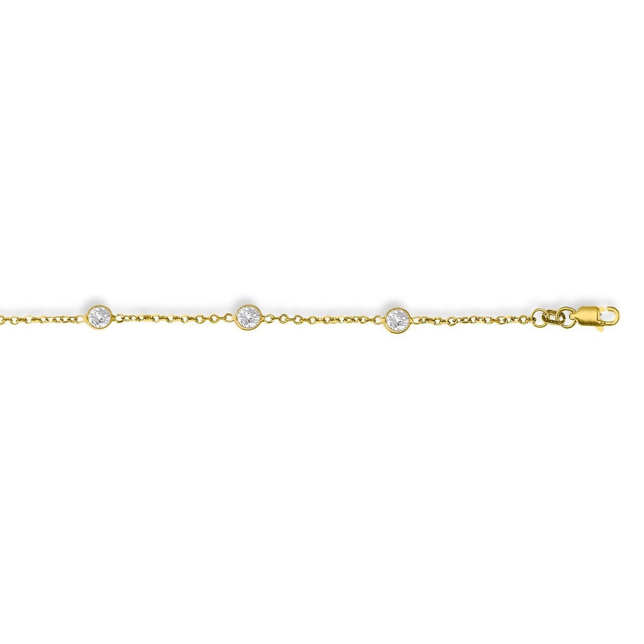 14k Yellow Gold CZ By the Yard Long Links - Image 4