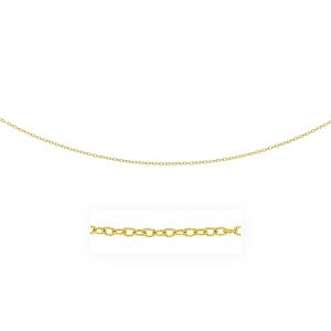 14k Yellow Gold Pendant Chain with Textured Links (2.50 mm)