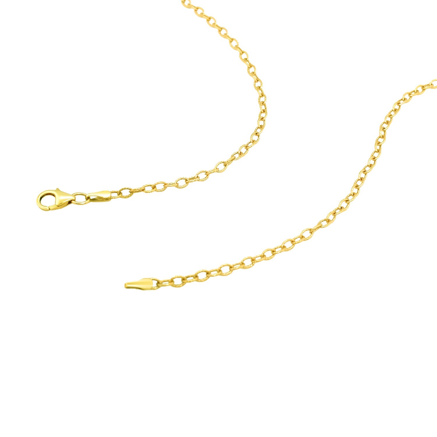14k Yellow Gold Pendant Chain with Textured Links (2.50 mm) - Image 5