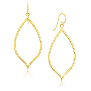 14k Yellow Gold Marquise Style Polished Earrings