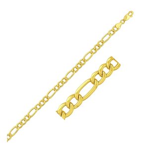 14k Yellow Gold Lite Figaro Bracelet (5.60 mm)