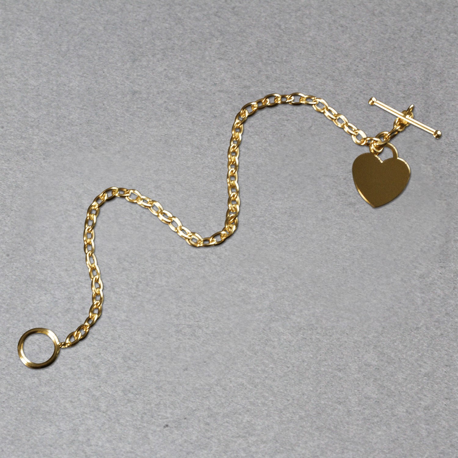 Toggle Bracelet with Heart Charm in 14k Yellow Gold (4.80 mm) - Image 5