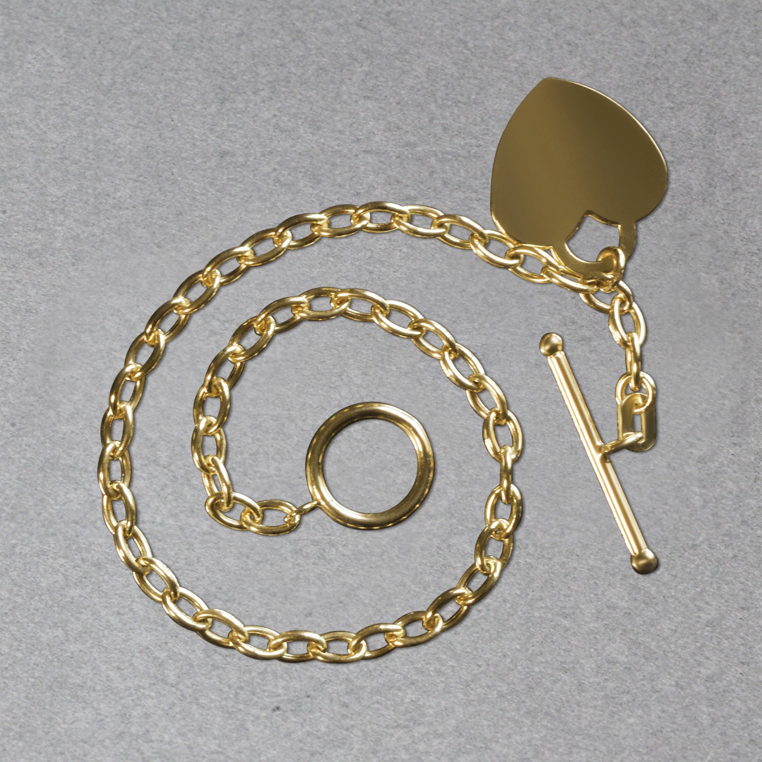 Toggle Bracelet with Heart Charm in 14k Yellow Gold (4.80 mm) - Image 6