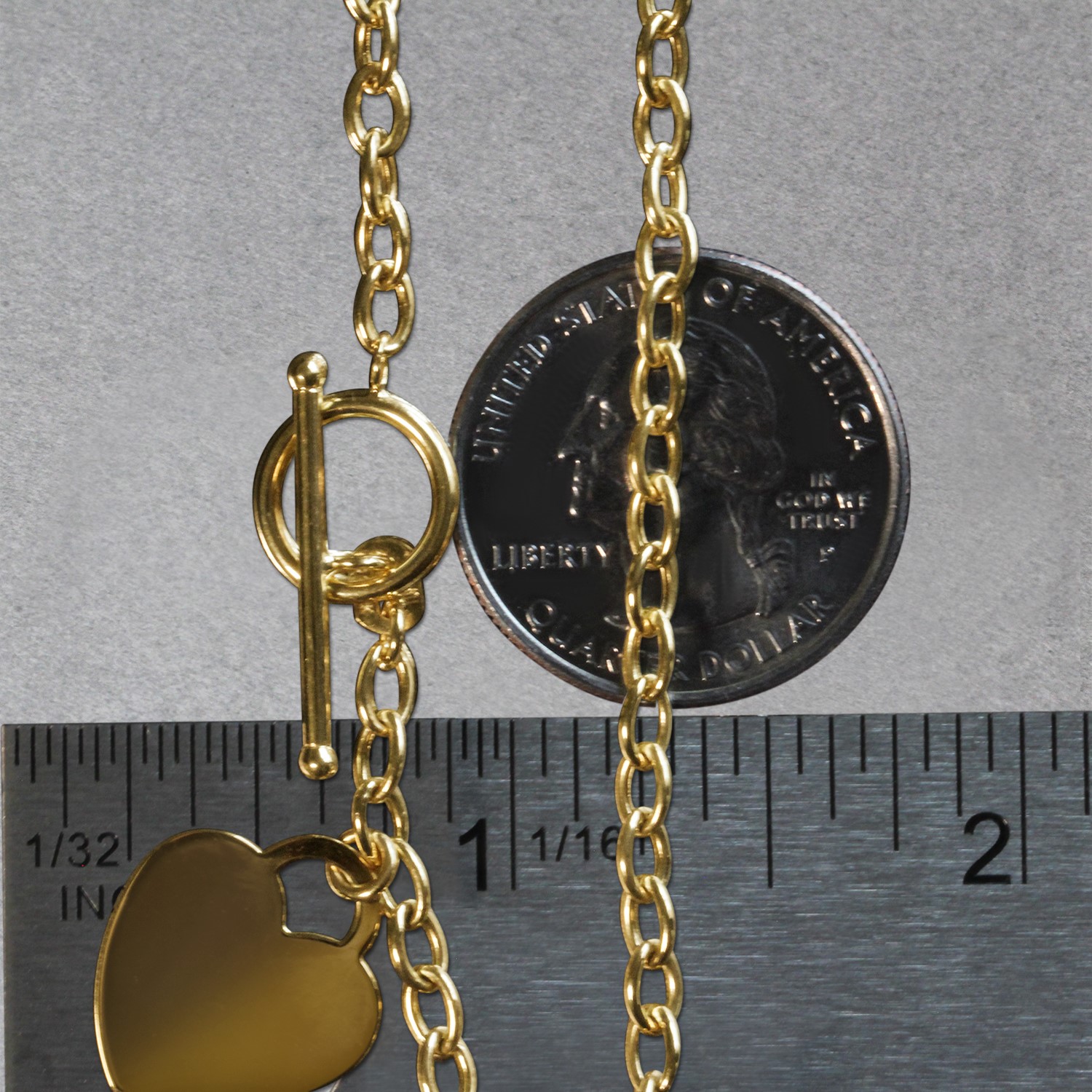 Toggle Bracelet with Heart Charm in 14k Yellow Gold (4.80 mm) - Image 7