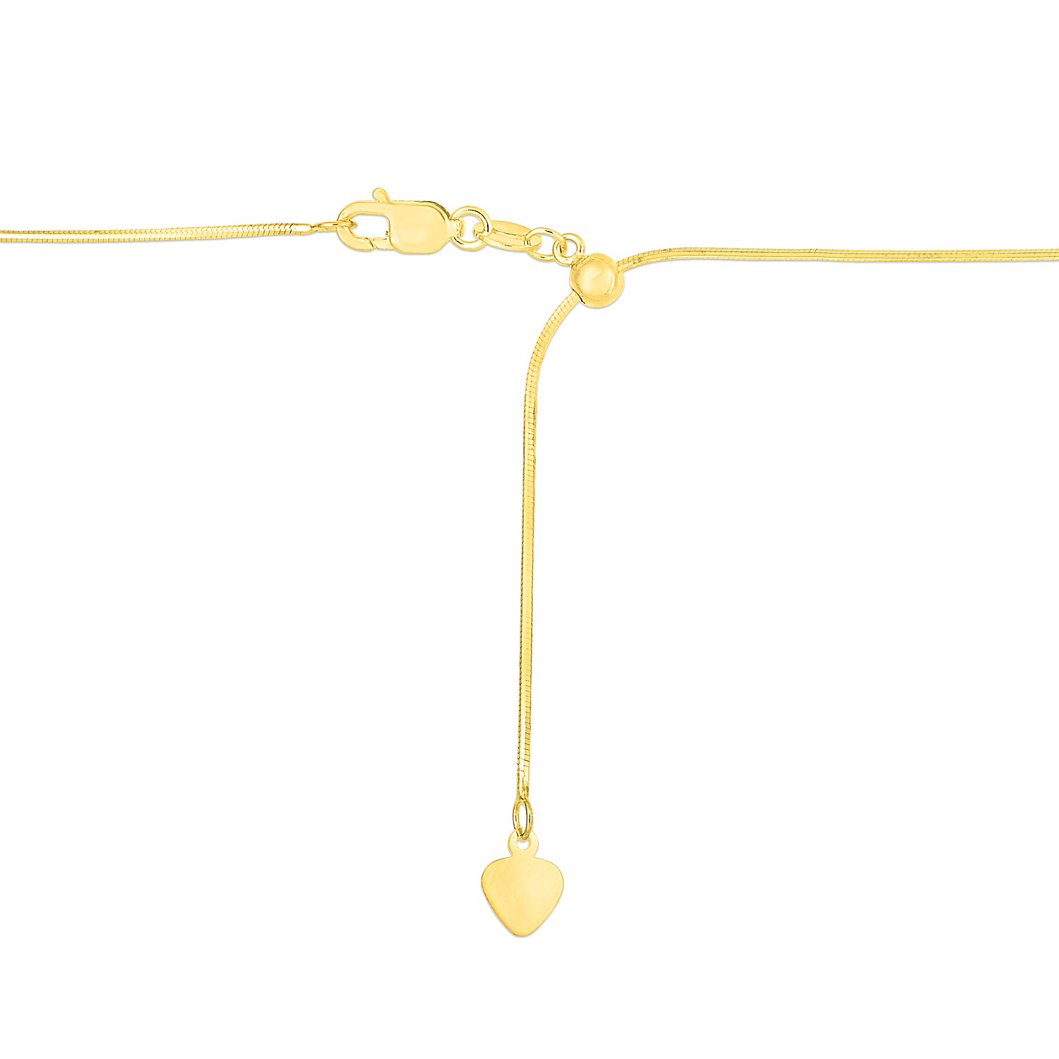 14k Yellow Gold Adjustable Snake Chain (0.80 mm) - Image 3
