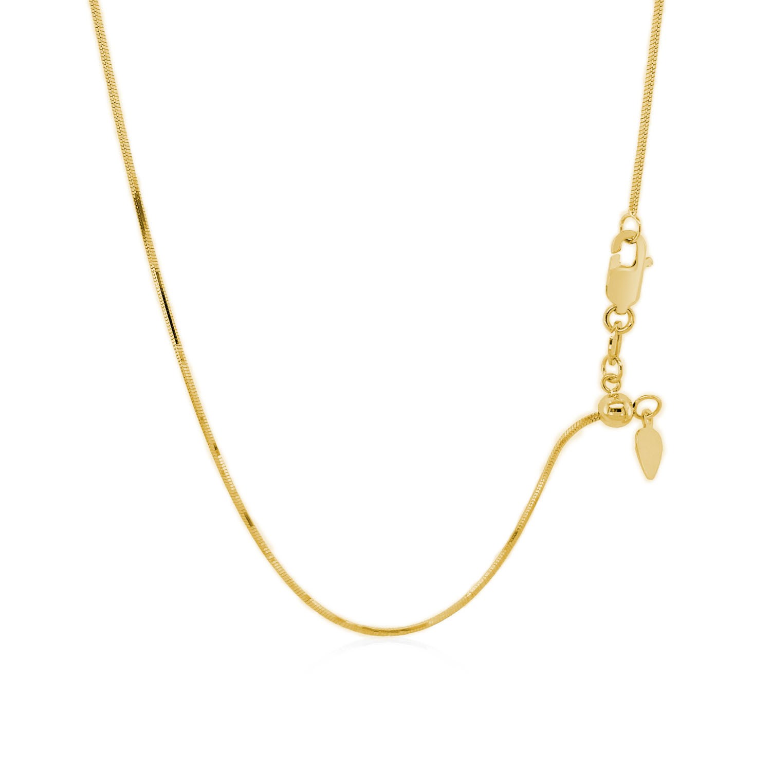 14k Yellow Gold Adjustable Snake Chain (0.80 mm) - Image 4