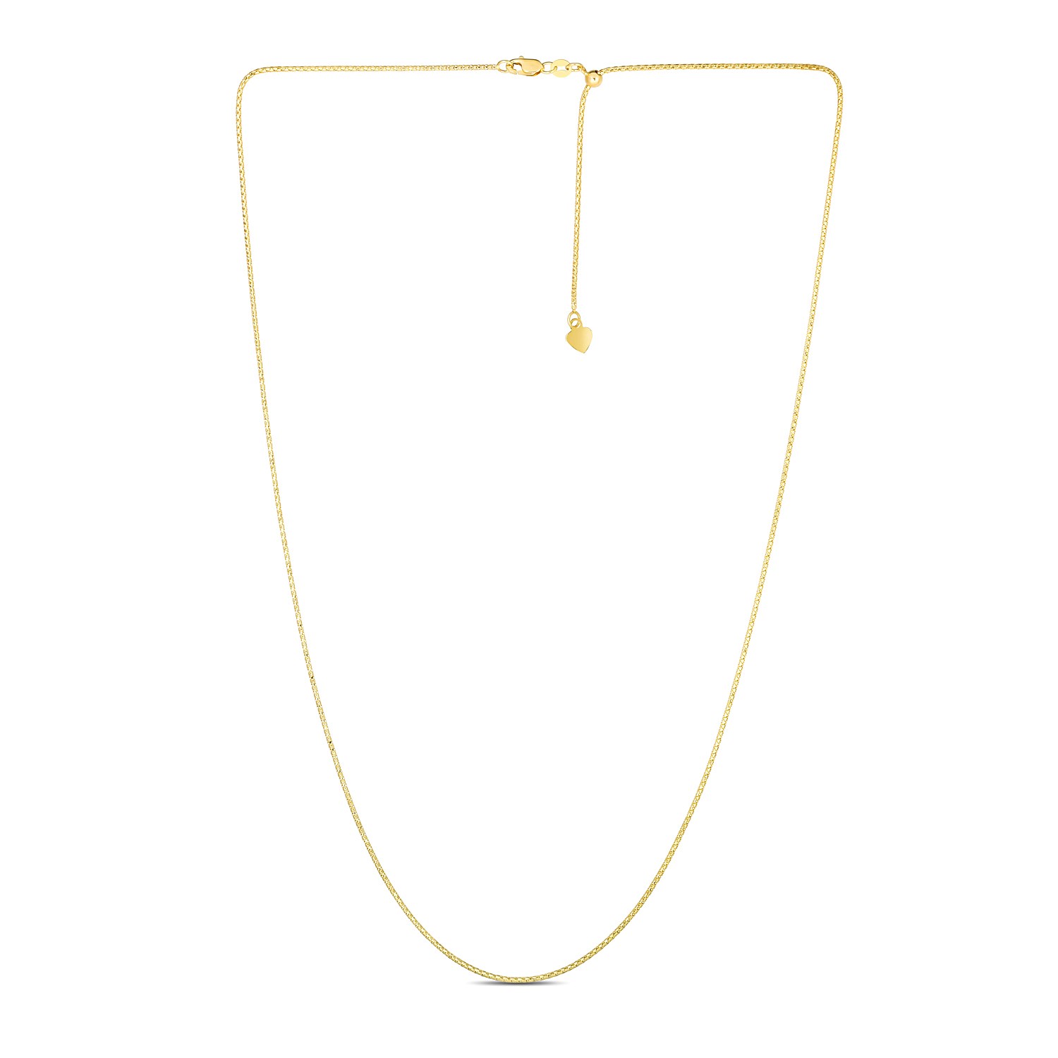 14k Yellow Gold Adjustable Popcorn Chain (1.10 mm) - Image 2
