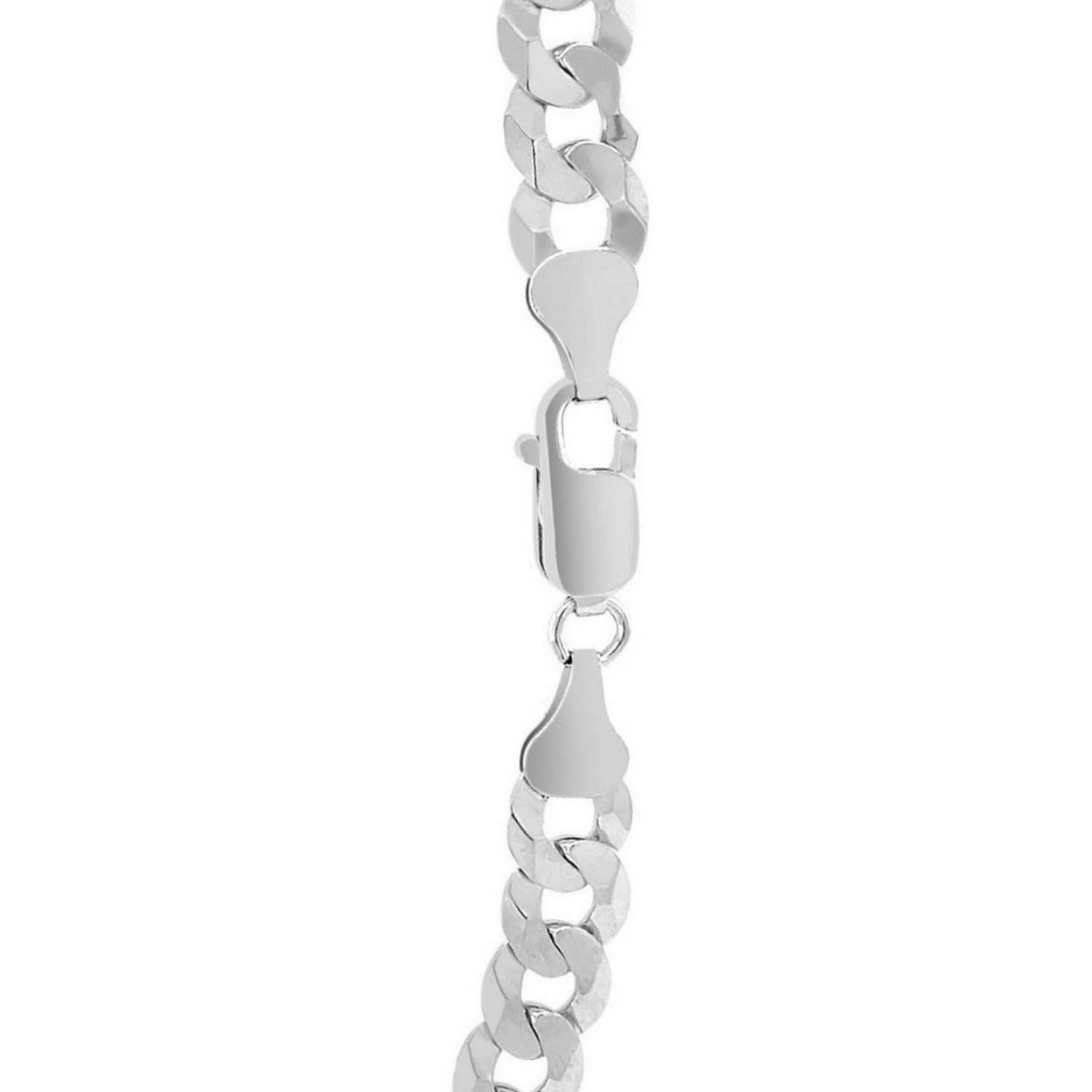 Rhodium Plated Sterling Silver Curb Style Chain (7.90 mm) - Image 4