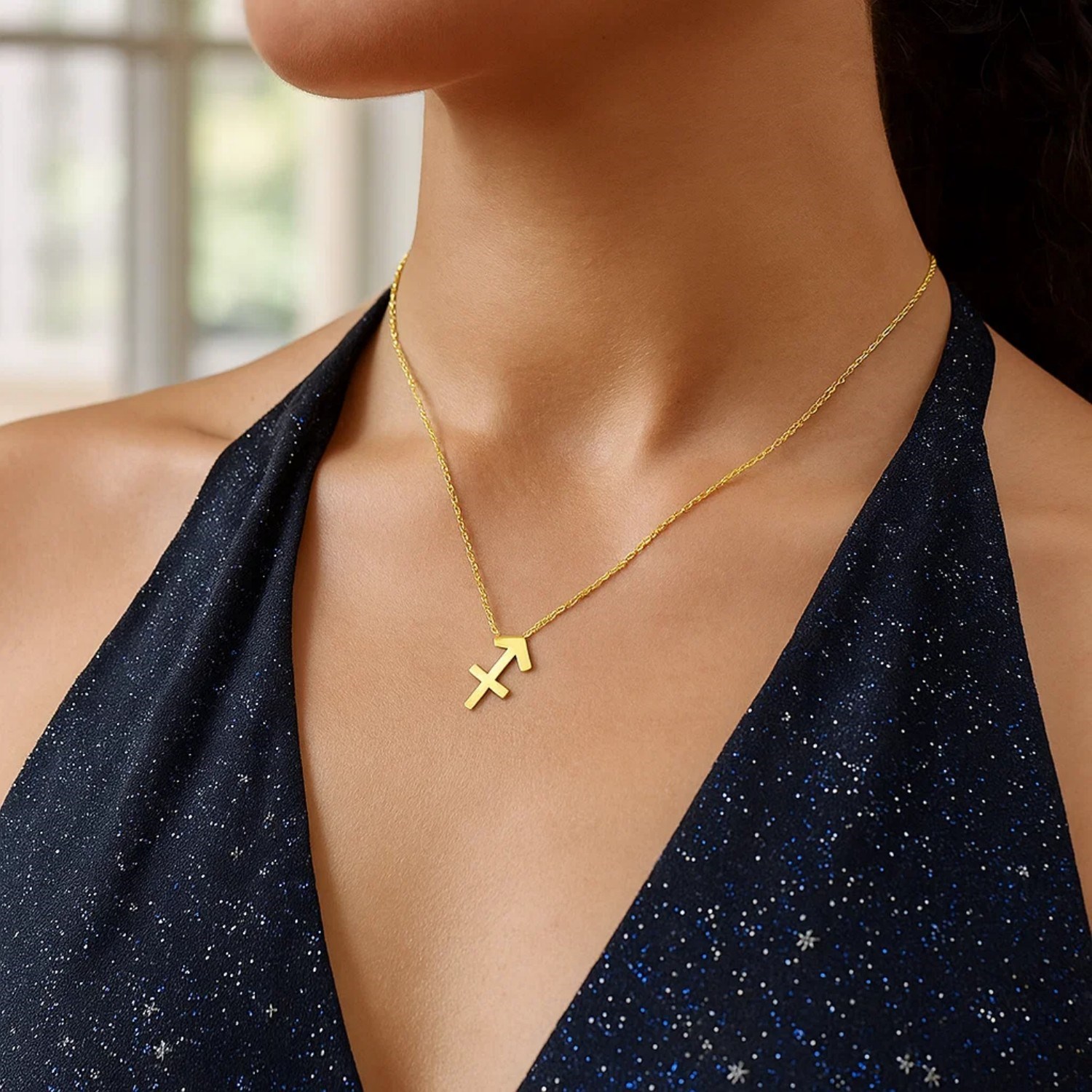 14K Yellow Gold Sagittarius Necklace - Image 4
