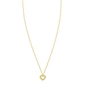 14K Yellow Gold Petite Diamond Heart Necklace
