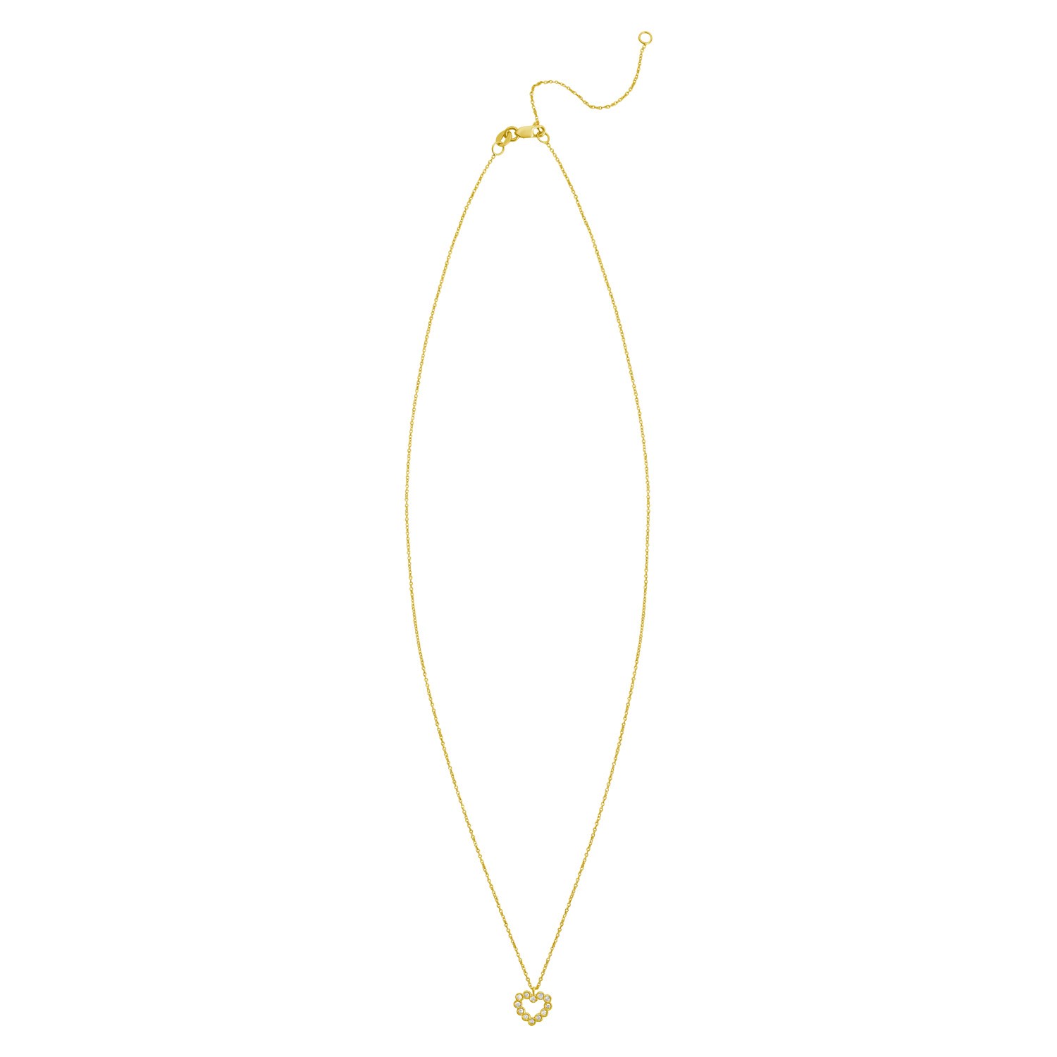 14K Yellow Gold Petite Diamond Heart Necklace - Image 2