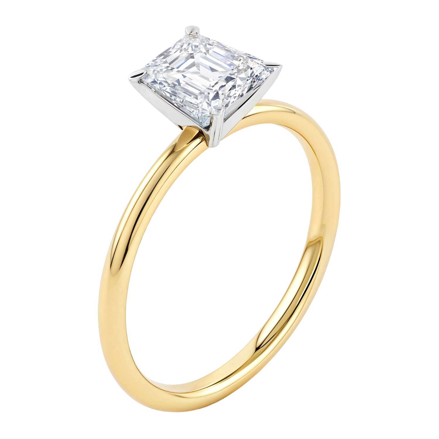 2 Carat Emerald Lab Grown IGI G/VS1 Diamond Solitaire Ring in 14K Yellow Gold - Image 2