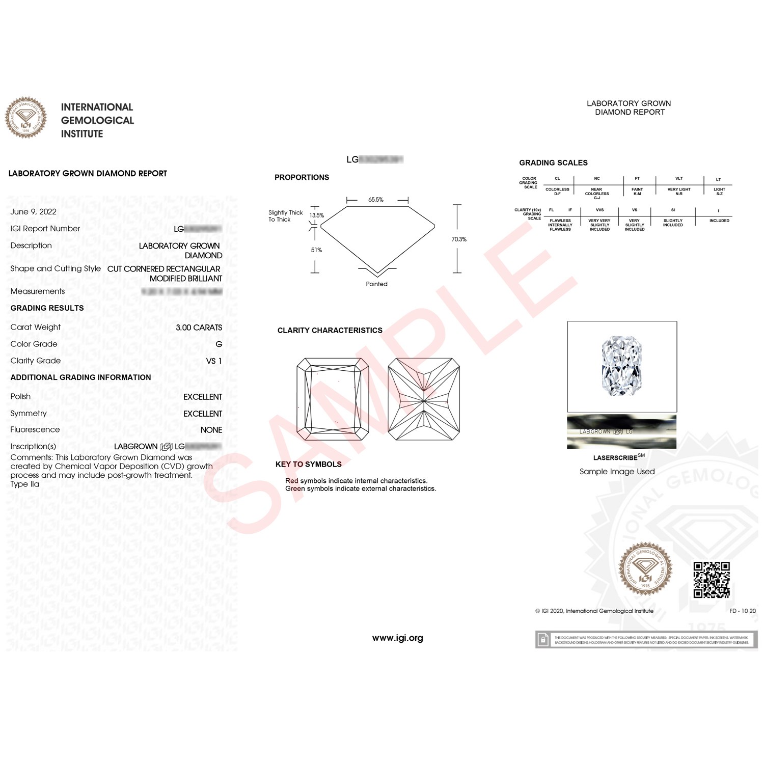 3 Carat Radiant Lab Grown IGI G/VS1 Diamond Solitaire Ring in 10K White Gold - Image 7
