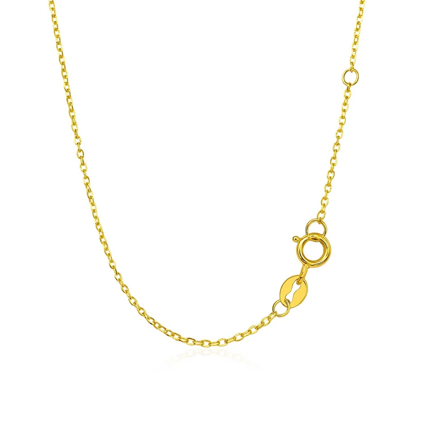 14k Yellow Gold 17 inch Necklace with Round Blue Topaz - Image 3