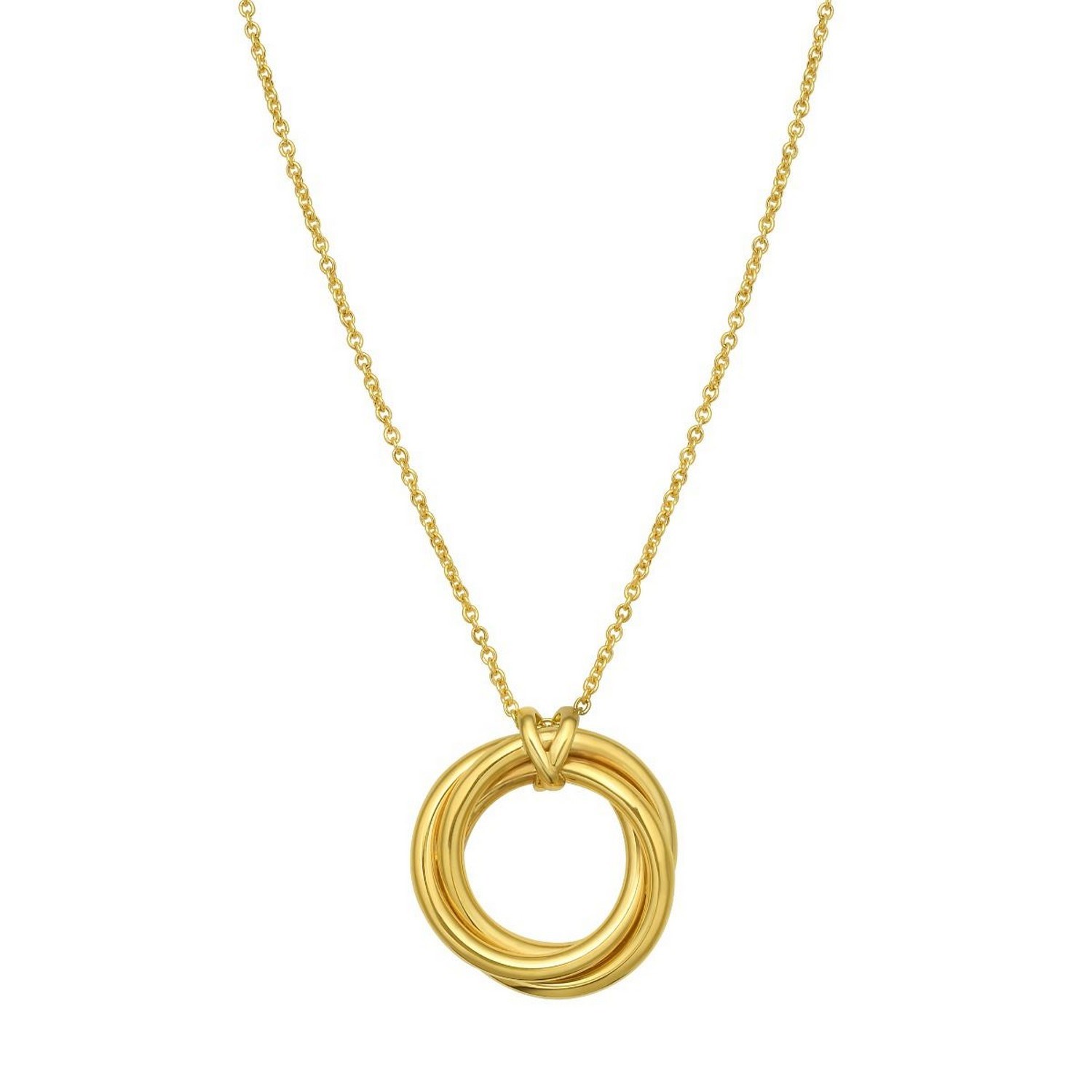 14K Yellow Gold Interlocking Large Trinity Necklace - Image 2