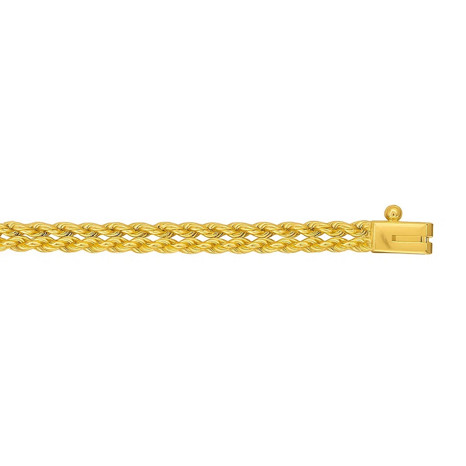 14k Yellow Gold Two Row Rope Bracelet (3.90 mm) - Image 2
