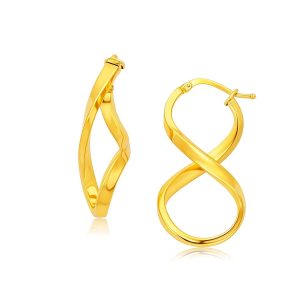 14k Yellow Gold Polished Infinity Shape Drop Earrings