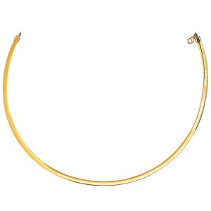 14K Yellow Gold And Silver Reversible Omega Chain Necklace (5.00 mm)