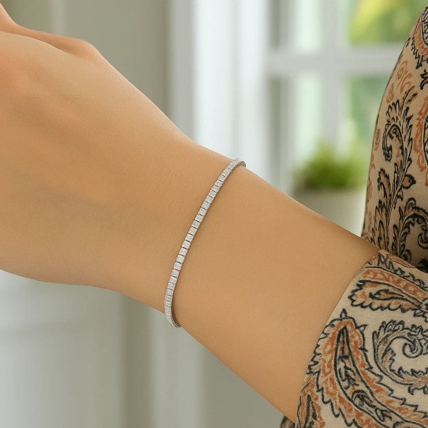 14K White Gold Mini Glacier Bracelet (2.10 mm) - Image 3
