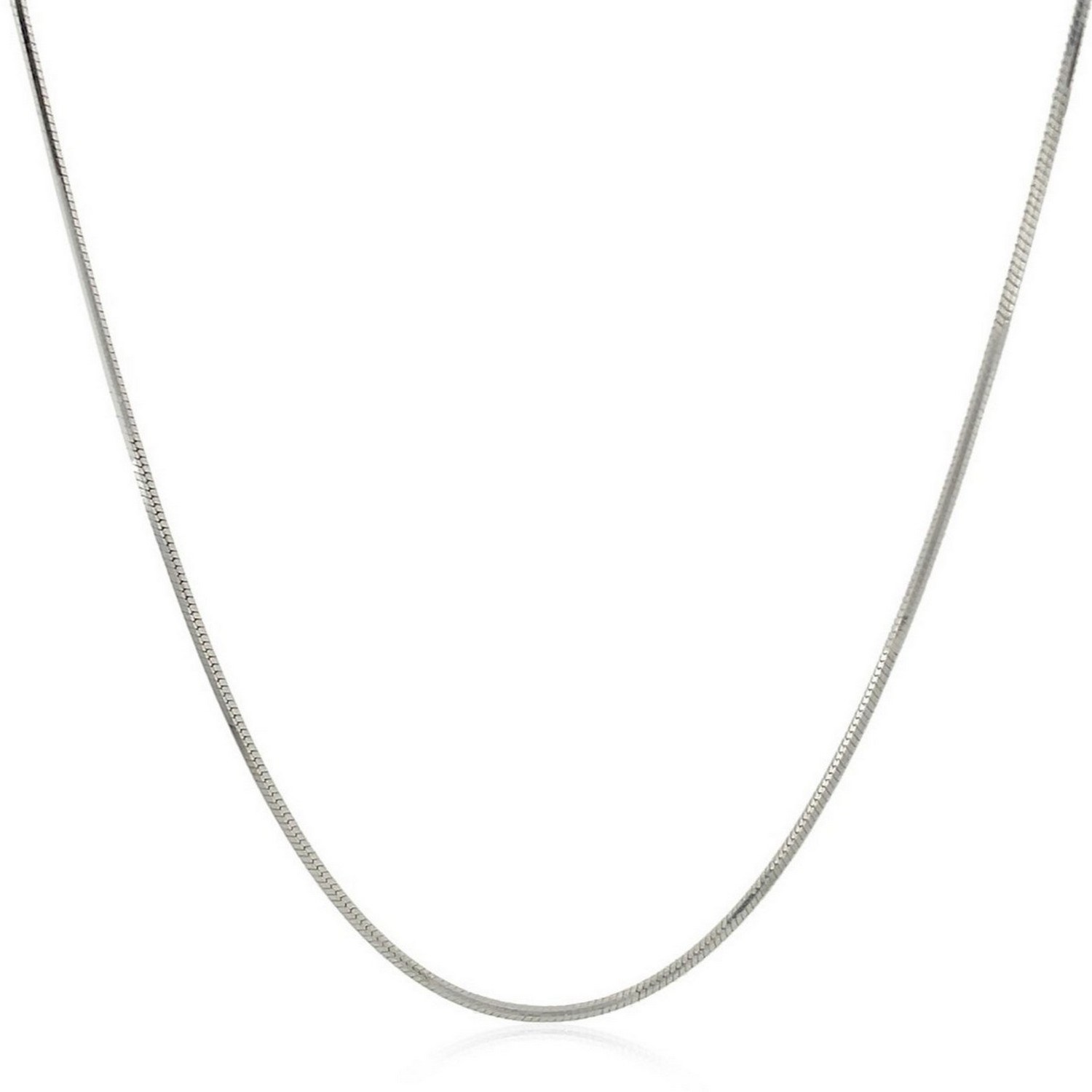 Rhodium Plated 1.3mm Sterling Silver Snake Style Chain (1.30 mm) - Image 2