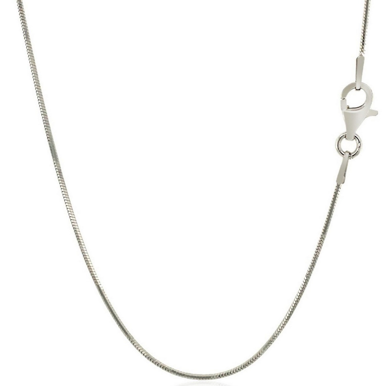 Rhodium Plated 1.3mm Sterling Silver Snake Style Chain (1.30 mm) - Image 3