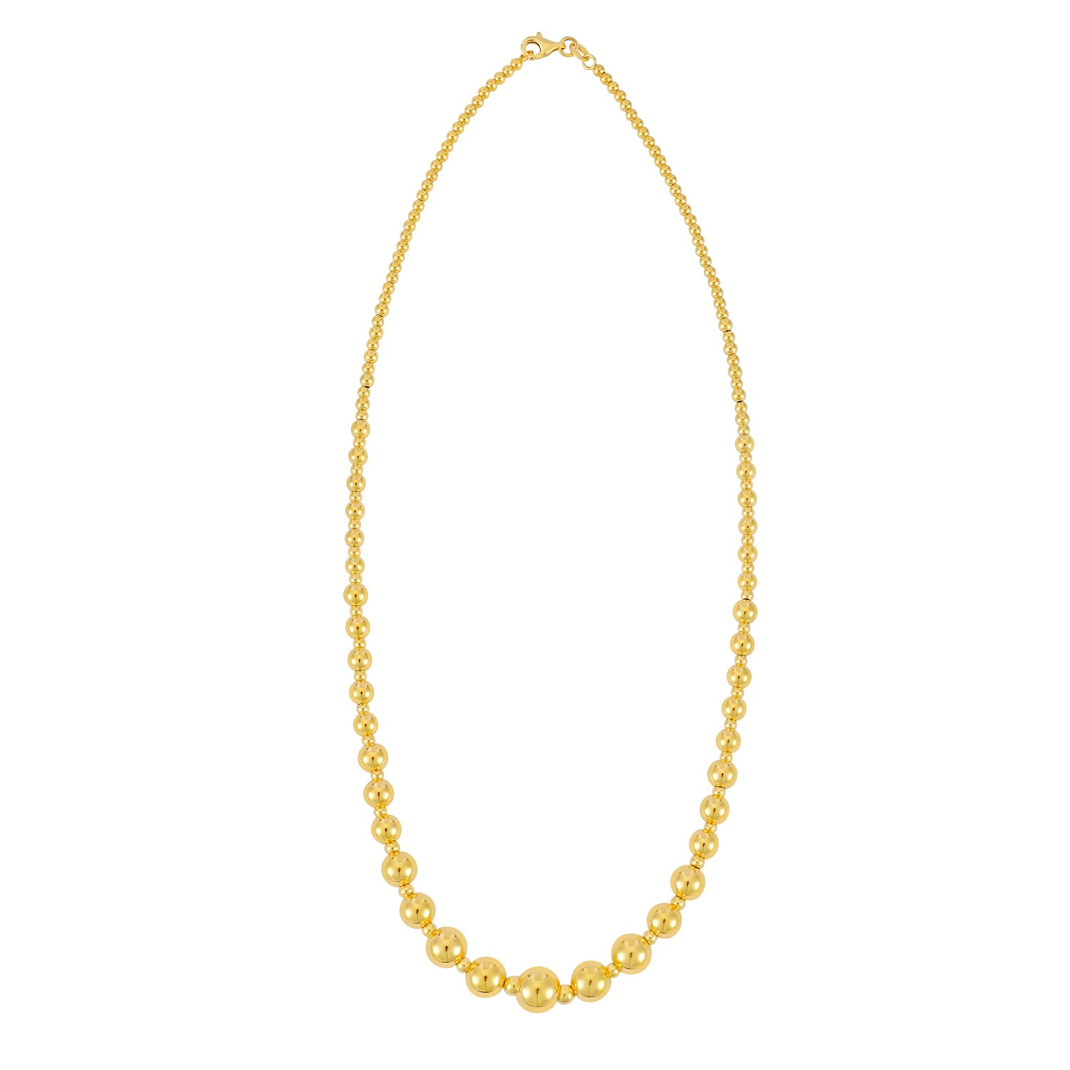 Graduated Bead Pallina Necklace in 14K Yellow Gold - Image 2