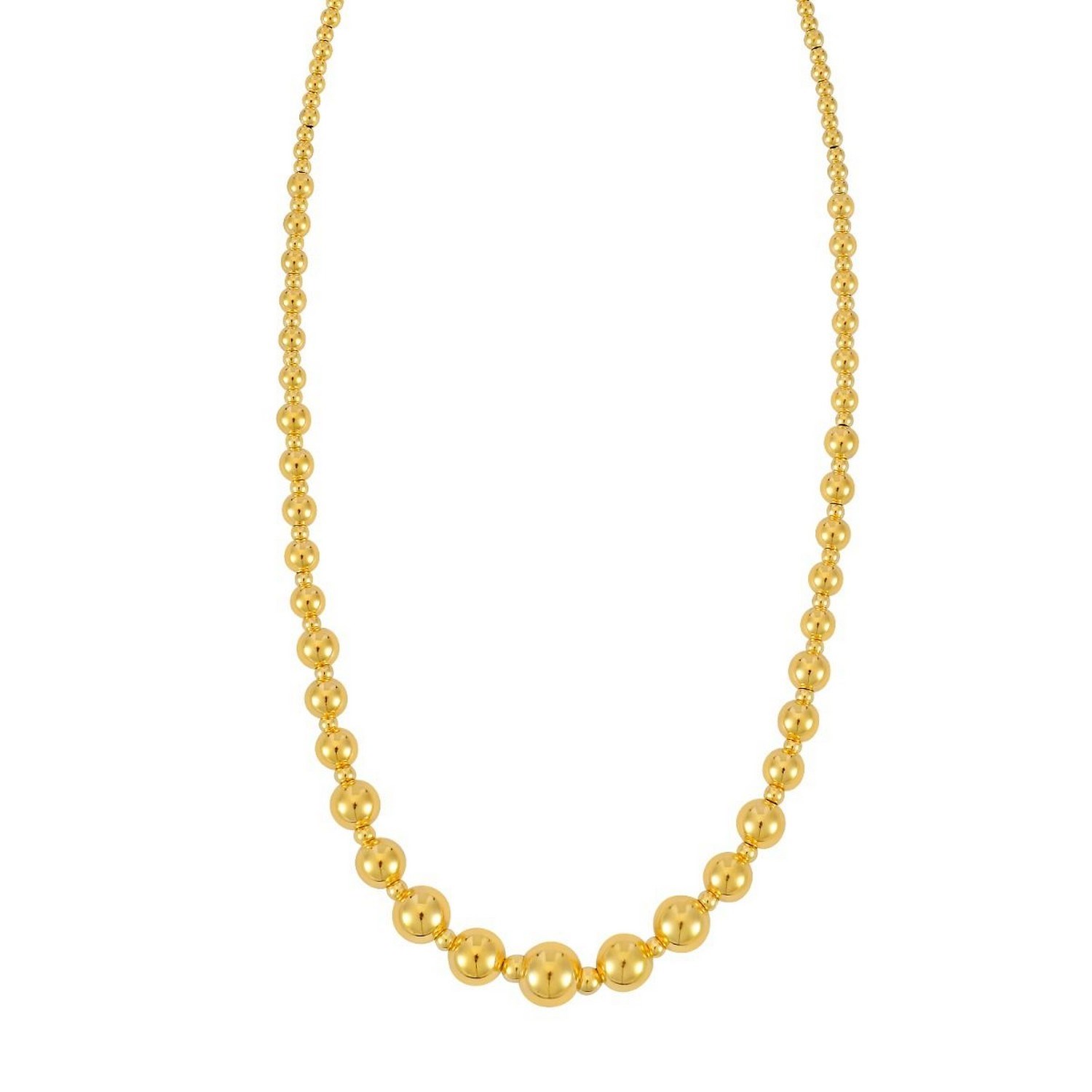 Graduated Bead Pallina Necklace in 14K Yellow Gold - Image 3