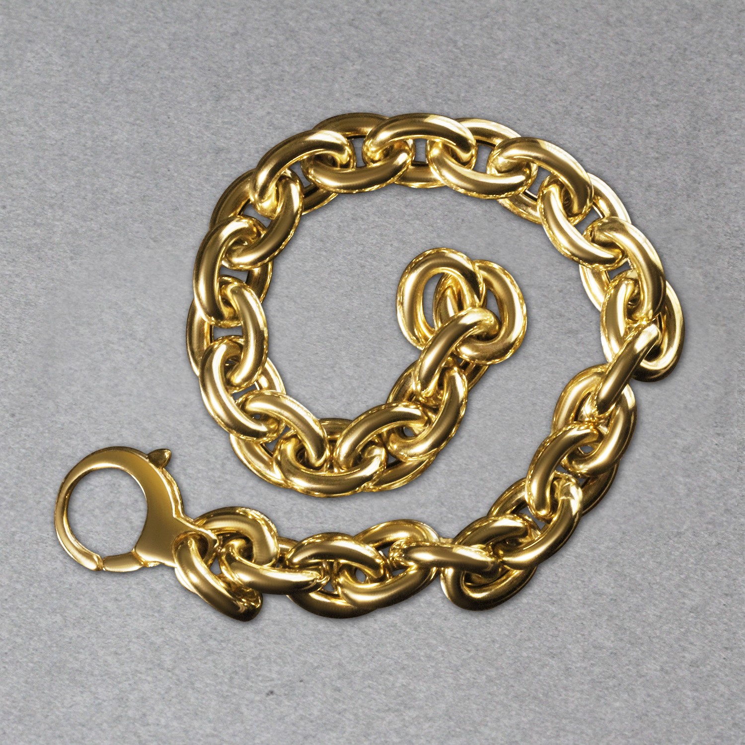 14k Yellow Gold Polished Cable Link Necklace - Image 6