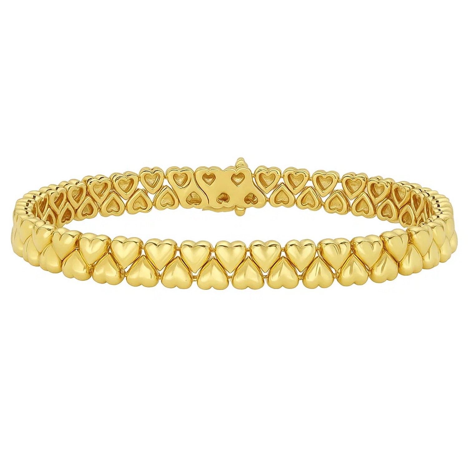 14K Yellow Gold Sweetheart Link Bracelet (7.00 mm) - Image 2